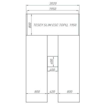 Холодильная горка Brandford Tesey Slim ESC торц.